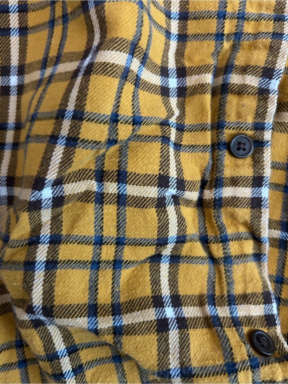 Croft & Barrow Yellow Plaid Button Down Flannel Shirt Men's Large - Picture 5 of 8